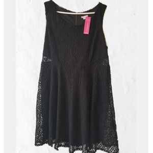 Xhilaration Black Lace overlay Dress Size XXL